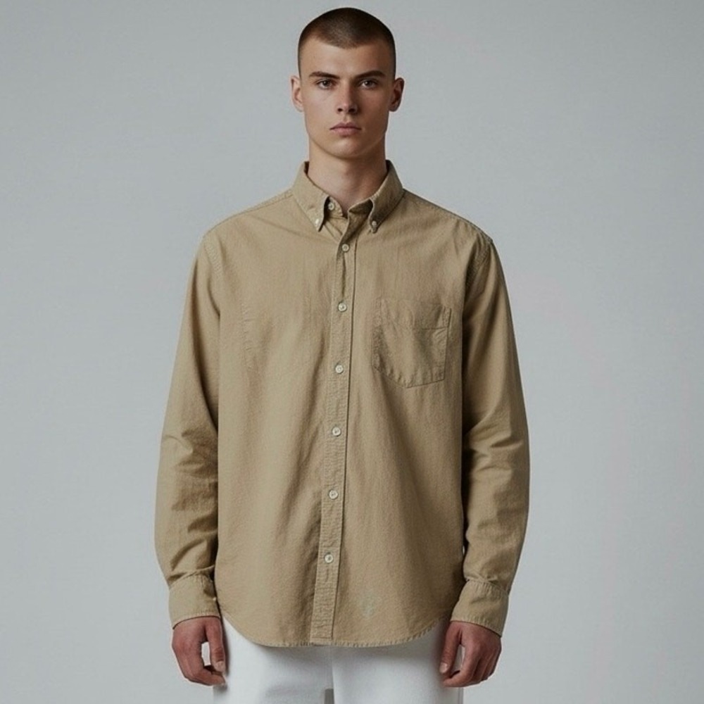 Artful‎ Dodger Olive Green The Bronson Oxford Long Sleeve Button Down - M